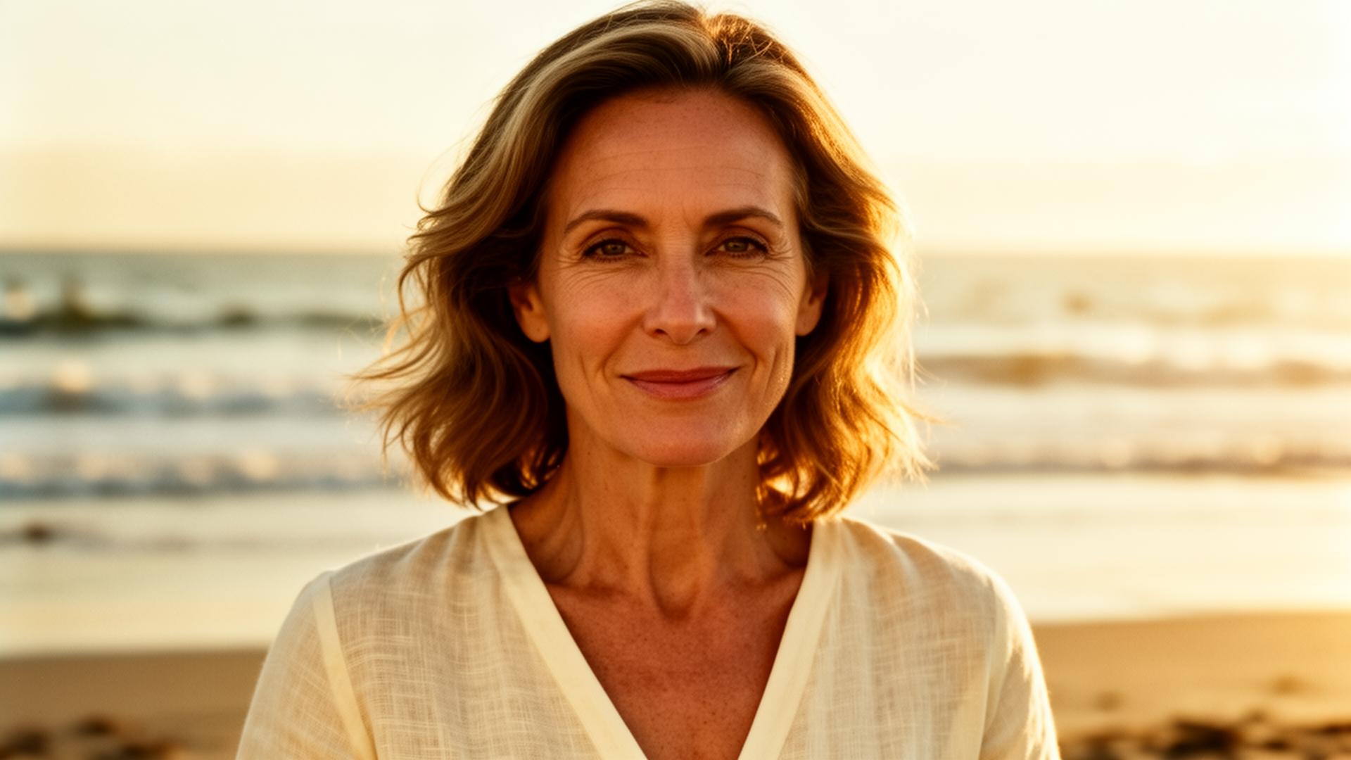 Warm afternoon light on a Long Beach woman — ReEnergized healthspan studio